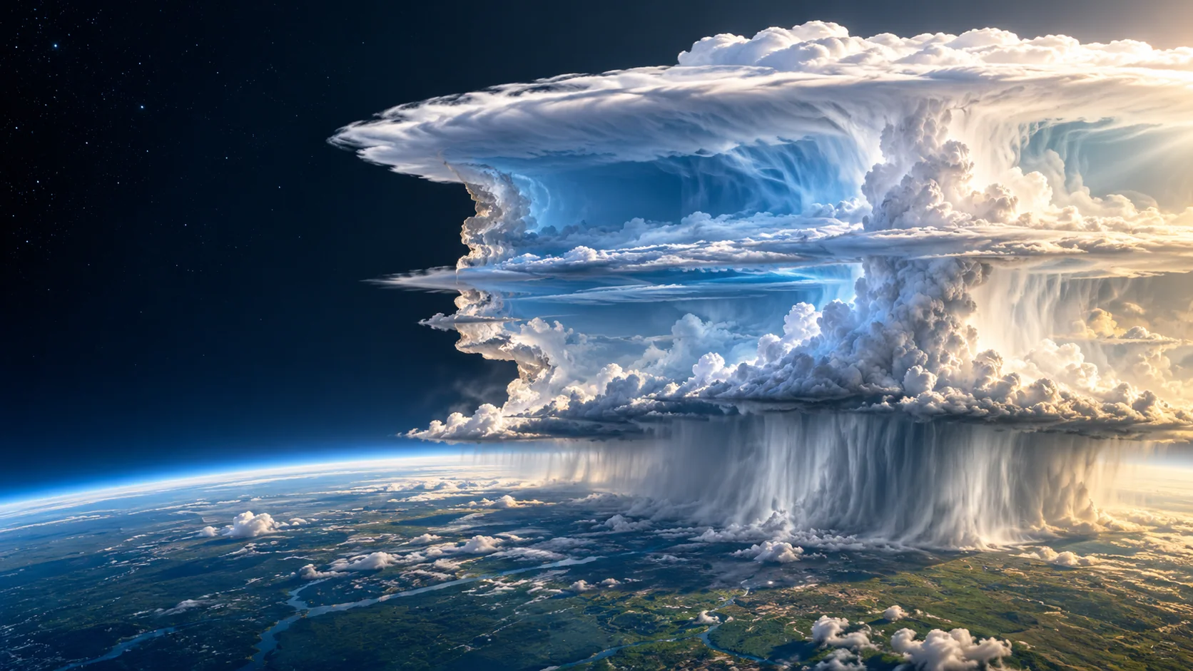 Three-dimensional educational cross-section through a storm cloud